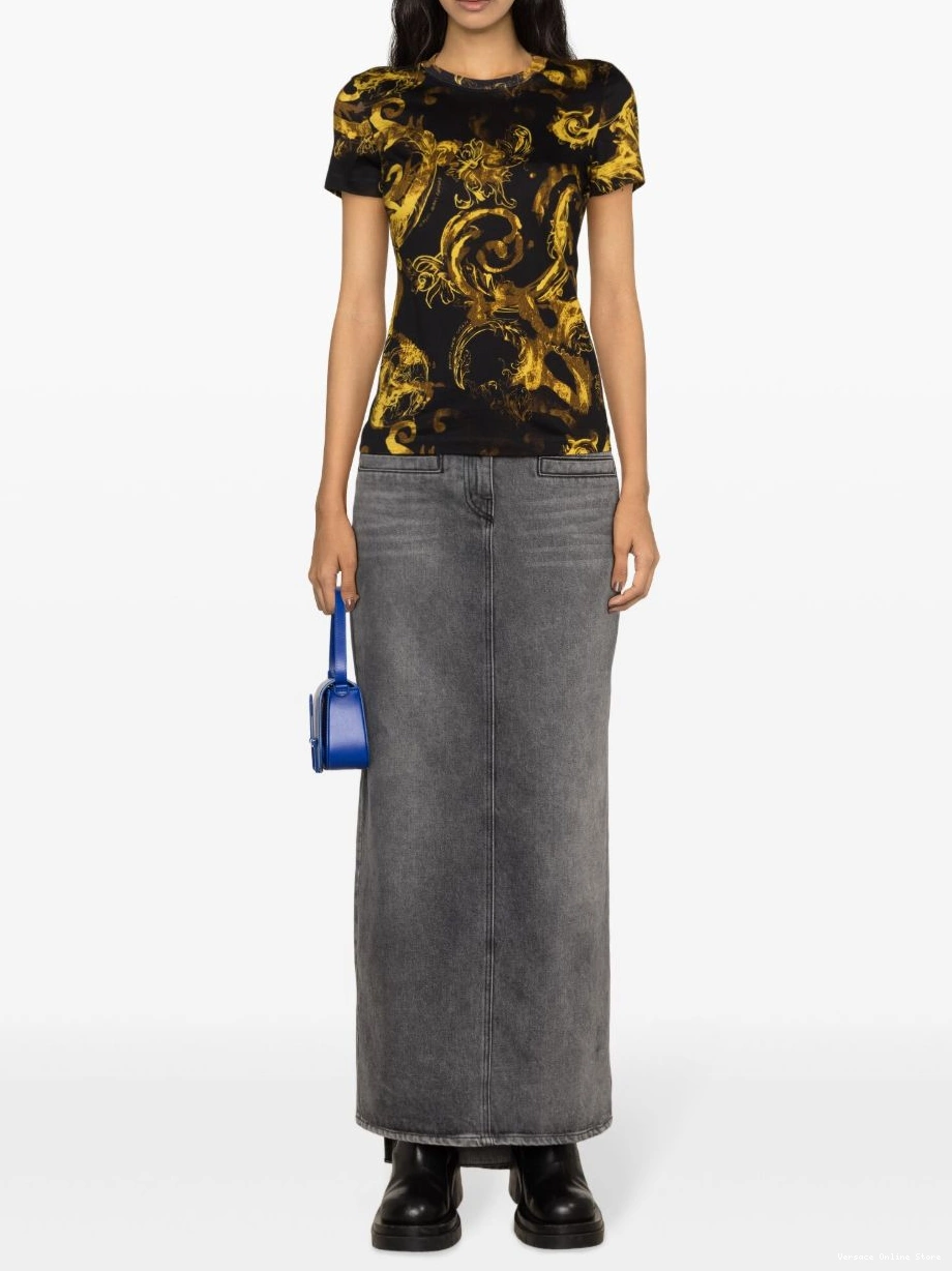 Cheap Couture T-shirt Watercolour Women Jeans Couture Versace cotton 0326